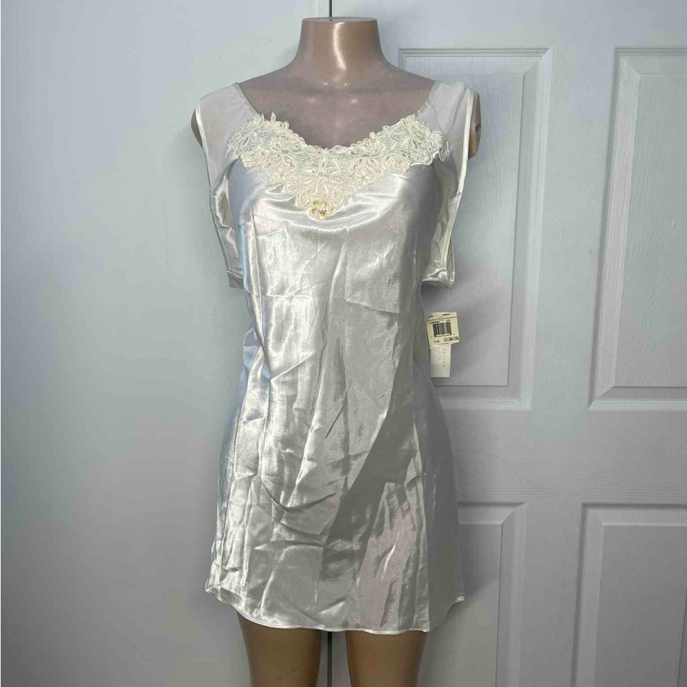 Lord & Taylor Silver Satin Chemise
